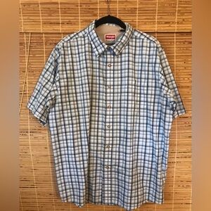 Wrangler 2 Plaid Short Sleeve Button Down Shirts Size Large